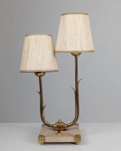  Valinte OY Rare Organic Table Lamp Model 2430 2 in Brass Marble Valinte Finland 1950s - 4379560