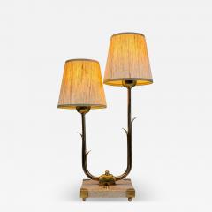  Valinte OY Rare Organic Table Lamp Model 2430 2 in Brass Marble Valinte Finland 1950s - 4393311