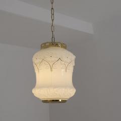  Valinte OY Set of Three Jugend Style Pendants in Milk Glass Brass Valinte Finland 1970s - 4685943