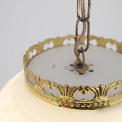  Valinte OY Set of Three Jugend Style Pendants in Milk Glass Brass Valinte Finland 1970s - 4685947