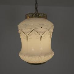  Valinte OY Set of Three Jugend Style Pendants in Milk Glass Brass Valinte Finland 1970s - 4685948