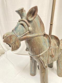  Vallauris 1970s Horse Studio Pottery Vallauris lamp - 3664351