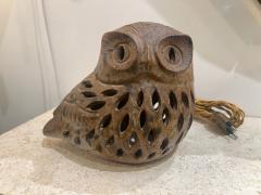  Vallauris 1970s Studio pottery Vallauris ceramic owl night lamp - 4471251