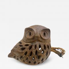  Vallauris 1970s Studio pottery Vallauris ceramic owl night lamp - 4475236