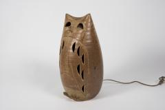  Vallauris 1970s Vallauris ceramic owl lamp - 2948060