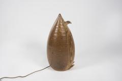  Vallauris 1970s Vallauris ceramic owl lamp - 2948063