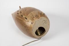  Vallauris 1970s Vallauris ceramic owl lamp - 2948064