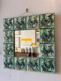  Vallauris Ceramic mirror Fernande Massart France Vallauris 1960s - 4313071