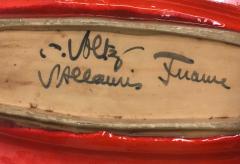  Vallauris Large French Midcentury Oval Red Ceramic Serving Platter by Voltz Vallauris - 2374959