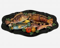  Vallauris Large dish decorated with sea animals Poterie de Vallauris France circa 1960 - 4483332