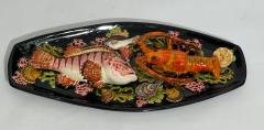  Vallauris Majolica dish decorated with sea animals Poterie de Vallauris France circa 1960 - 4478178
