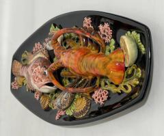 Vallauris Majolica dish decorated with sea animals Poterie de Vallauris France circa 1960 - 4478180