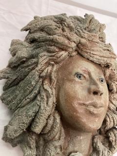  Vallauris One of a kind ceramic head wall sculpture - 3334085
