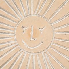  Vallauris Very Large Light Matte Clay Terra Cotta Sun Platter France 1950 signed - 4760400