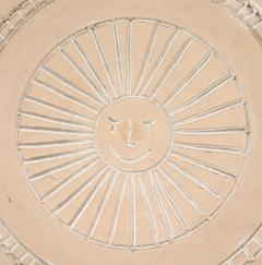  Vallauris Very Large Light Matte Clay Terra Cotta Sun Platter France 1950 signed - 4760402