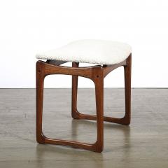  Vamdrup Stolefabrik Mid Century Sculptural Walnut Stool in Holly Hunt Boucl Vamdrup Stolefabrik - 4566338