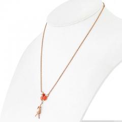  Van Cleef Arpels VAN CLEEF ARPELS 18K ROSE GOLD MERCRED A PARIS CORAL GIRL CHARM NECKLACE - 3218479