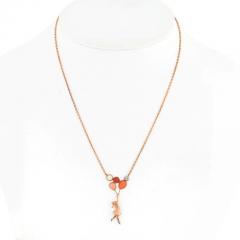  Van Cleef Arpels VAN CLEEF ARPELS 18K ROSE GOLD MERCRED A PARIS CORAL GIRL CHARM NECKLACE - 3218481