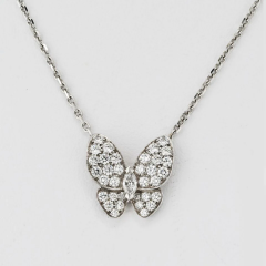  Van Cleef Arpels VAN CLEEF ARPELS 18K WHITE GOLD DIAMOND BUTTERFLY NECKLACE - 3561200