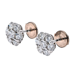  Van Cleef Arpels VAN CLEEF ARPELS 18K WHITE GOLD FLEURETTE STUD EARRINGS - 2687934