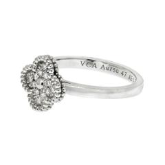  Van Cleef Arpels VAN CLEEF ARPELS 18K WHITE GOLD SWEET ALHAMBRA DIAMOND SIZE 47 RING - 2363212