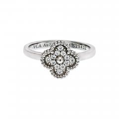  Van Cleef Arpels VAN CLEEF ARPELS 18K WHITE GOLD SWEET ALHAMBRA DIAMOND SIZE 47 RING - 2366615