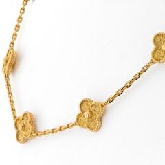  Van Cleef Arpels VAN CLEEF ARPELS 18K YELLOW GOLD 10 MOTIF VINTAGE ALHAMBRA NECKLACE - 2835236