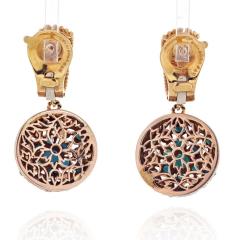  Van Cleef Arpels VAN CLEEF ARPELS 18K YELLOW GOLD 1960S TURQUOISE PEARL DROP DANGLE EARRINGS - 2345838