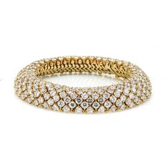  Van Cleef Arpels VAN CLEEF ARPELS 18K YELLOW GOLD 40 00CTTW MULTI ROW PAVE DIAMOND BRACELET - 1734024
