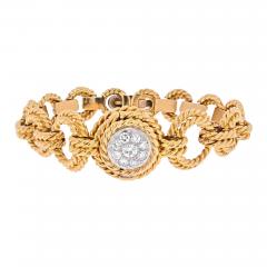  Van Cleef Arpels VAN CLEEF ARPELS 18K YELLOW GOLD DIAMOND COVER OPEN LINK WATCH - 2392897