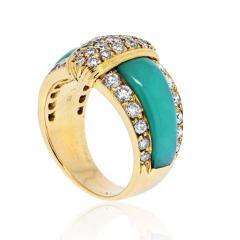  Van Cleef Arpels VAN CLEEF ARPELS 18K YELLOW GOLD GREEN CHRYSOPRASE RING - 2473592