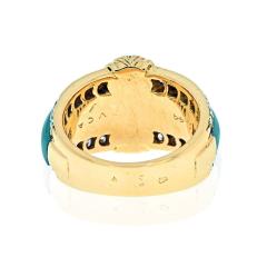  Van Cleef Arpels VAN CLEEF ARPELS 18K YELLOW GOLD GREEN CHRYSOPRASE RING - 2473593