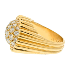  Van Cleef Arpels VAN CLEEF ARPELS 18K YELLOW GOLD PERLEE PAVE DIAMOND RING - 2858279