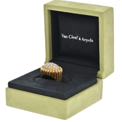  Van Cleef Arpels VAN CLEEF ARPELS 18K YELLOW GOLD PERLEE PAVE DIAMOND RING - 2858302