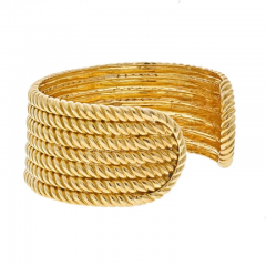  Van Cleef Arpels VAN CLEEF ARPELS 18K YELLOW GOLD SEVEN ROW TWISTED ROPE CUFF BRACELET - 2777483