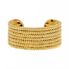  Van Cleef Arpels VAN CLEEF ARPELS 18K YELLOW GOLD SEVEN ROW TWISTED ROPE CUFF BRACELET - 2784056