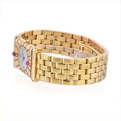  Van Cleef Arpels VAN CLEEF ARPELS 18K YELLOW GOLD VINTAGE ROUND DIAL RUBY ACCENTS LADIES WATCH - 2302543