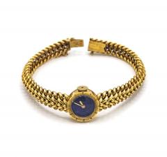  Van Cleef Arpels VAN CLEEF ARPELS 1960S 18K YELLOW GOLD ROUND BLUE LAPIS DIAL LADIES WATCH - 1734081