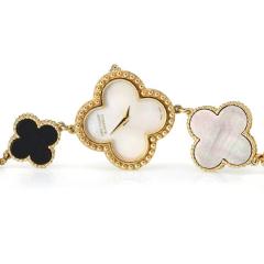  Van Cleef Arpels VAN CLEEF ARPELS ALHAMBRA 18K YELLOW GOLD MOTHER OF PEARL WATCH - 1734067