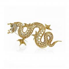  Van Cleef Arpels VAN CLEEF ARPELS DRAGON 18K YELLOW GOLD OPEN FRAMEWORK BROOCH - 1735947