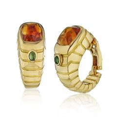  Van Cleef Arpels VAN CLEEF ARPELS FRENCH 18K YELLOW GOLD CITRINE TOURMALINE SHRIMP EARRINGS - 1797405