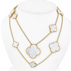  Van Cleef Arpels VAN CLEEF ARPELS MAGIC ALHAMBRA 11 MOTIF MOTHER OF PEARL NECKLACE - 2732051