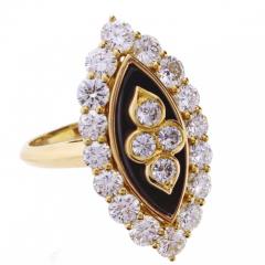  Van Cleef Arpels VAN CLEEF ARPELS ONYX DIAMOND NAVETTE SHAPED RING - 2910376