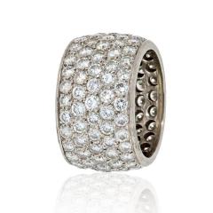  Van Cleef Arpels VAN CLEEF ARPELS PLATINUM 6CTS ROUND DIAMOND WIDE RING - 2294023