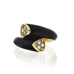  Van Cleef Arpels VAN CLEEF ARPELS TOI ET MOI 18K YELLOW GOLD DIAMOND BLACK ONYX RING - 2399562