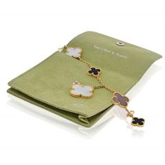  Van Cleef Arpels VCA Alhambra 18K Yellow Gold Magic Mother Of Pearl And Onyx Bracelet - 4290028