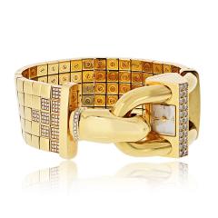  Van Cleef Arpels VCA Cadenas 18K Yellow Gold Diamond Five Row Ladies Bracelet Watch - 4483272