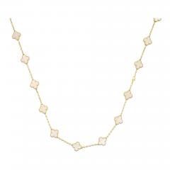  Van Cleef Arpels VCA Vintage Alhambra 20 Motif Necklace in 18kt Yellow Gold with Mother of Pearl - 4160022