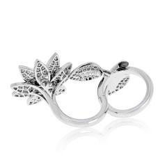  Van Cleef Arpels Van Cleef Arpels 18K White Gold Lotus Between The Finger EU 49 Ring - 4254201