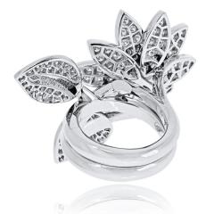  Van Cleef Arpels Van Cleef Arpels 18K White Gold Lotus Between The Finger EU 49 Ring - 4254202